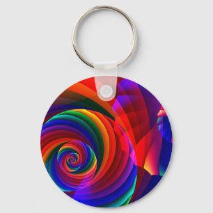 Kleur 7 Cool Modern Abstract Fractal Art Sleutelhanger