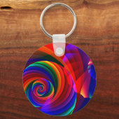 Kleur 7 Cool Modern Abstract Fractal Art Sleutelhanger (Voorkant)