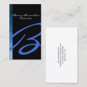 Kleur aan de zijkant Monogram Blauw Visitekaartje (Voorkant / Achterkant)