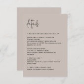 Kleur Aanpasbare Trouwdetailskaart Informatiekaartje (Voorkant / Achterkant)