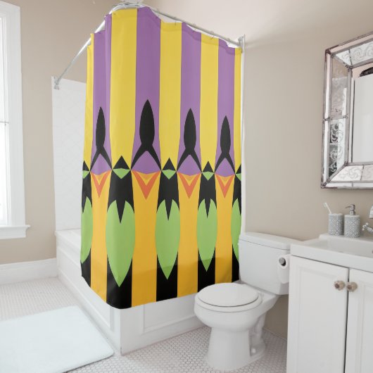 Kleur Abstract patroon vet Douchegordijn (In situ)