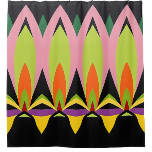 Kleur Abstract patroon vet Douchegordijn (Voorkant)