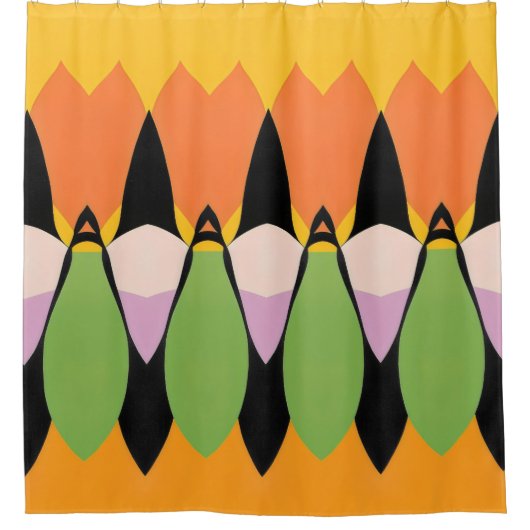 Kleur Abstract patroon vet Douchegordijn (Voorkant)