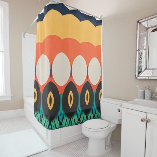 Kleur Abstract patroon vet Douchegordijn (In situ)