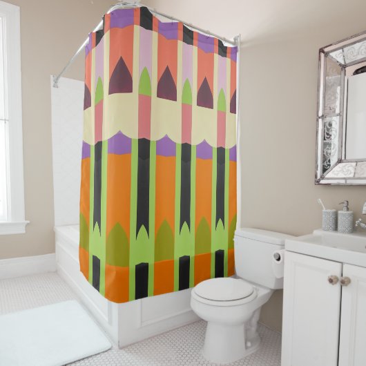 Kleur Abstract patroon vet Douchegordijn (In situ)