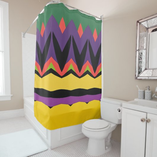 Kleur Abstract patroon vet Douchegordijn (In situ)