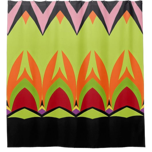 Kleur Abstract patroon vet Douchegordijn (Voorkant)