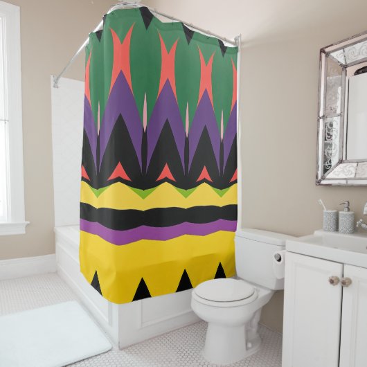 Kleur Abstract patroon vet Douchegordijn (In situ)