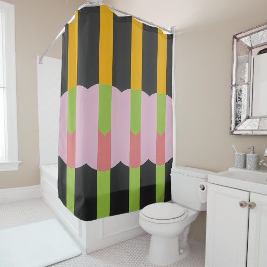 Kleur Abstract patroon vet Douchegordijn (In situ)