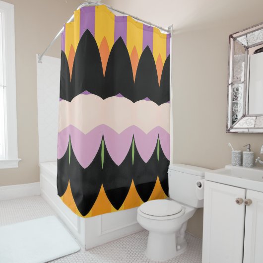 Kleur Abstract patroon vet Douchegordijn (In situ)