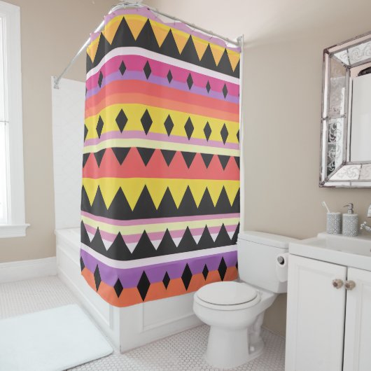 Kleur Abstract patroon vet Douchegordijn (In situ)