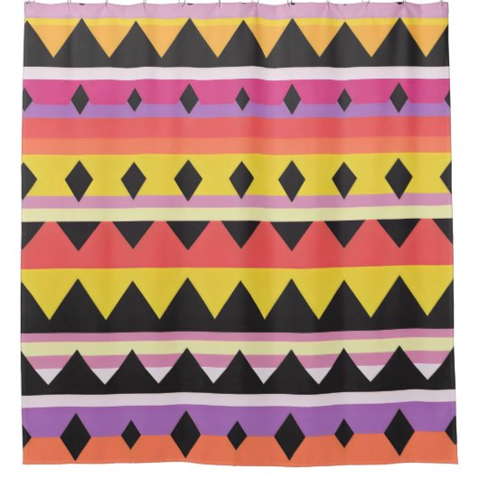 Kleur Abstract patroon vet Douchegordijn (Voorkant)