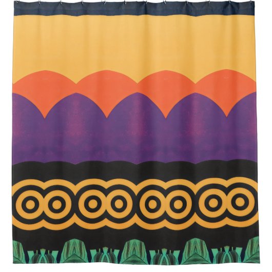 Kleur Abstract patroon vet Douchegordijn (Voorkant)