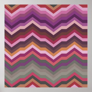 Kleur Abstract Retro Striped Achtergrond, Mode Z Poster