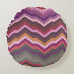 Kleur Abstract Retro Striped Achtergrond, Mode Z Rond Kussen