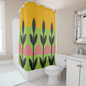 Kleur Abstracte bloemetjes vet Douchegordijn (In situ)