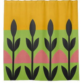 Kleur Abstracte bloemetjes vet Douchegordijn