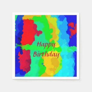 Kleur Abstracte Happy Birthday Colorful Custom Tex Servet