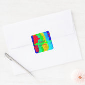 Kleur Abstracte Happy Birthday Colorful Custom Tex Vierkante Sticker (Envelop)