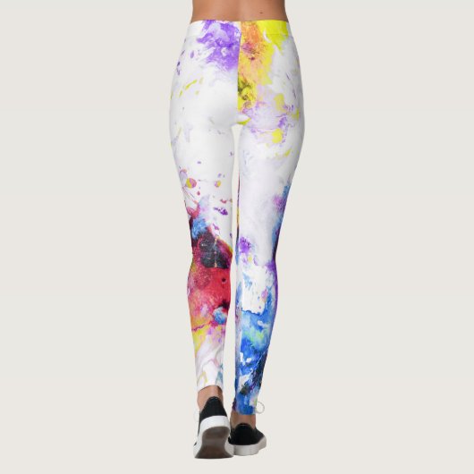 Kleur Abstracte schilderij Leggings (Achterkant)