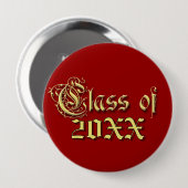 Kleur Achtergrond Klas van Afstuderen  Ronde Button 4,0 Cm (Voorkant /achterkant)