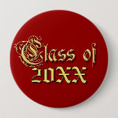 Kleur Achtergrond Klas van Afstuderen  Ronde Button 4,0 Cm (Voorkant)