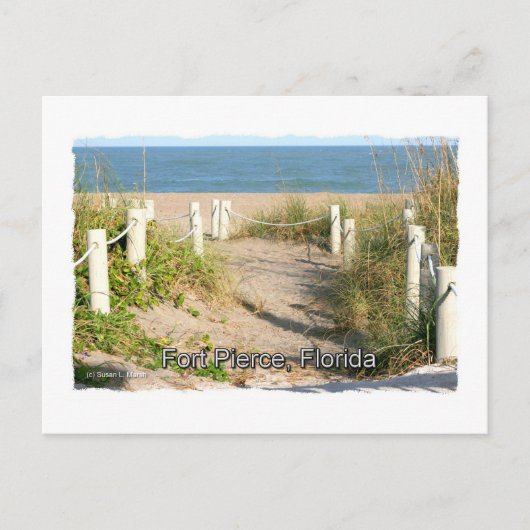 Kleur afbeelding van strandduin Ft. Pierce, FL Briefkaart (Voorkant)