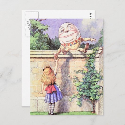 Kleur Alice & Humpty Briefkaart (Voorkant / Achterkant)