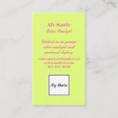 Kleur Analist Personal Stylist Bright Visitekaartje (Voorkant)