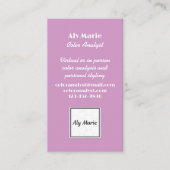 Kleur Analist Persoonlijke Stylist Modern Visitekaartje (Voorkant)