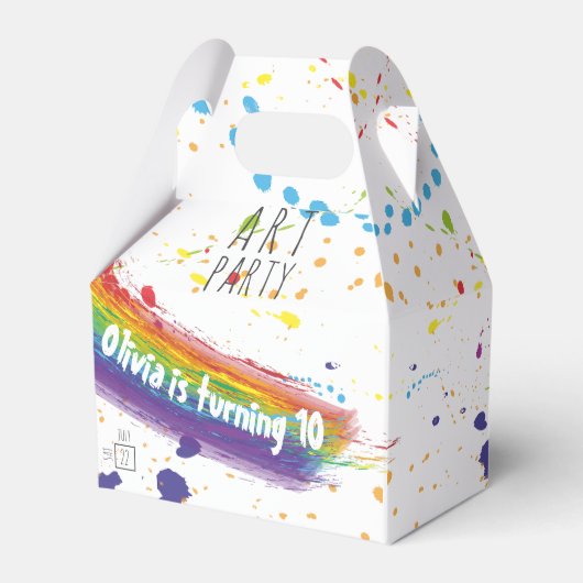 Kleur Art Party Verjaardag Bedankdoosjes (Voorkant Zijde)