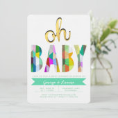Kleur Baby shower uitnodiging (Staand voorkant)