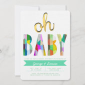 Kleur Baby shower uitnodiging (Voorkant)