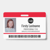 Kleur Bar ID Werknemersfoto, code, logo, naam Badge (Voorzijde)