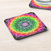 Kleur barst Rainbow Prism Mandala Bier Onderzetter (Linkerzijde)