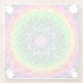Kleur barst Rainbow Prism Mandala Glazen Onderzetter (Achterkant)