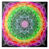 Kleur barst Rainbow Prism Mandala Tegeltje (Voorkant)