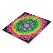 Kleur barst Rainbow Prism Mandala Tegeltje (Zijkant)