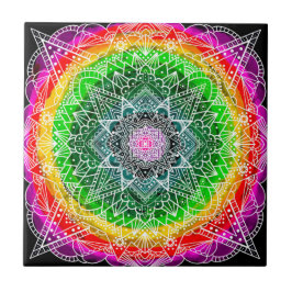 Kleur barst Rainbow Prism Mandala Tegeltje
