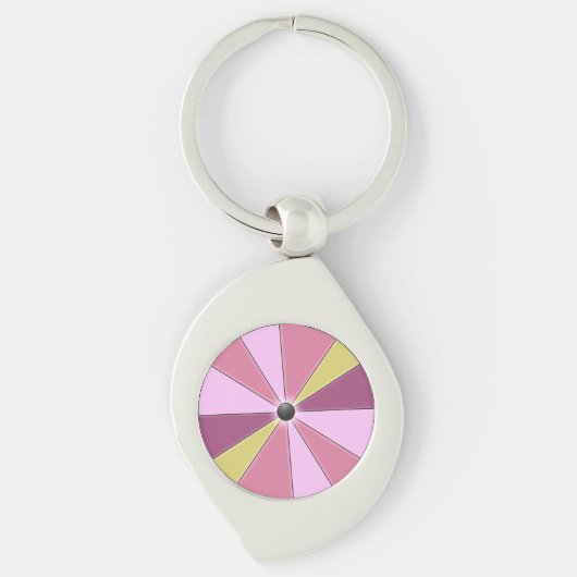 Kleur Beams Roze Girly Wheel Sleutelhanger (Voorkant)