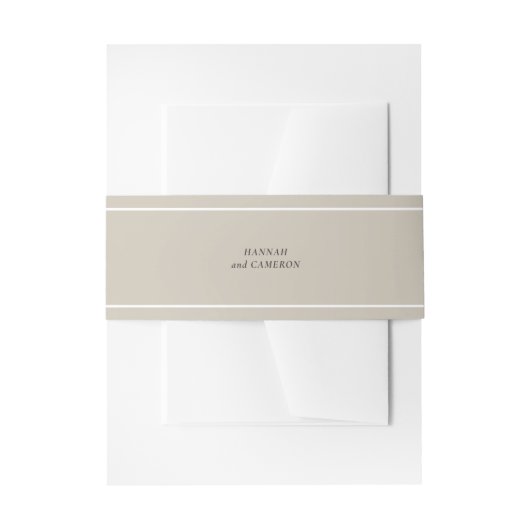 Kleur Bewerkbaar Greige Minimalistisch Uitnodigingen Wikkel (Voorkant Voorbeeld)