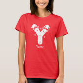 Kleur Bewerkbaar Kerst Monogram Aangepaste Naam T-shirt (Voorkant)