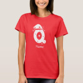 Kleur Bewerkbaar Kerst Monogram Aangepaste Naam T-shirt (Voorkant)