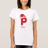 Kleur Bewerkbaar Kerst Monogram Aangepaste Naam T-shirt (Voorkant)