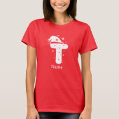 Kleur Bewerkbaar Kerst Monogram Aangepaste Naam T-shirt (Voorkant)