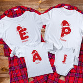 Kleur Bewerkbaar Kerst Monogram Aangepaste Naam T-shirt