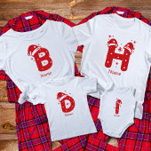 Kleur Bewerkbaar Kerst Monogram Aangepaste Naam T-shirt