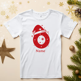 Kleur Bewerkbaar Kerst Monogram Aangepaste Naam T-shirt