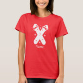 Kleur Bewerkbaar Kerst Monogram Aangepaste Naam T-shirt (Voorkant)