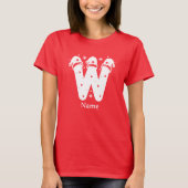 Kleur Bewerkbaar Kerst Monogram Aangepaste Naam T-shirt (Voorkant)